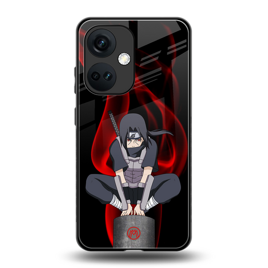 itachi uchiha back phone cover | glass case for oneplus nord ce 3