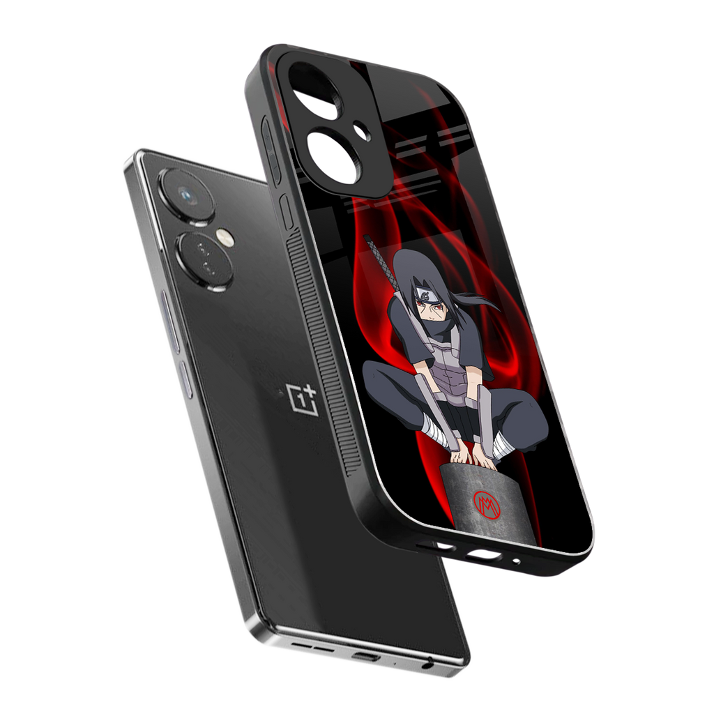 itachi uchiha back phone cover | glass case for oneplus nord ce 3