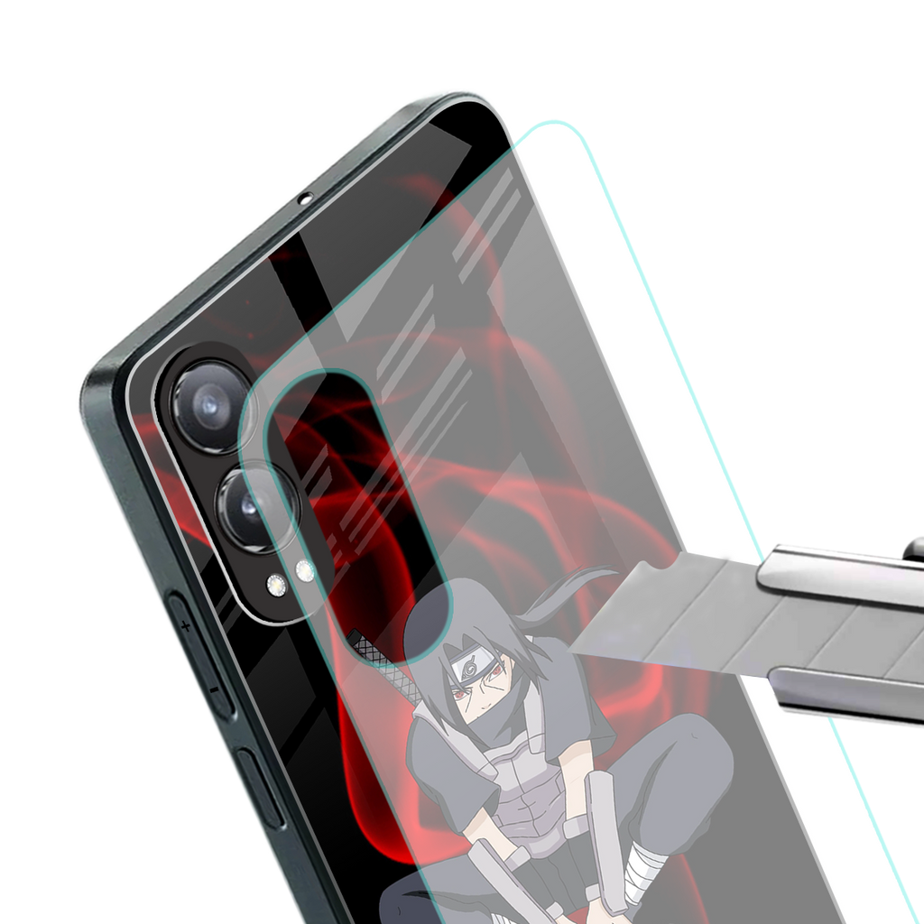 itachi uchiha back phone cover | glass case for oneplus nord ce 4 lite
