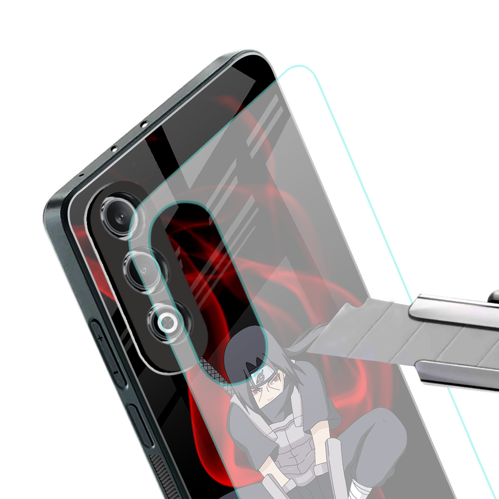 itachi uchiha back phone cover | glass case for oneplus nord ce 4