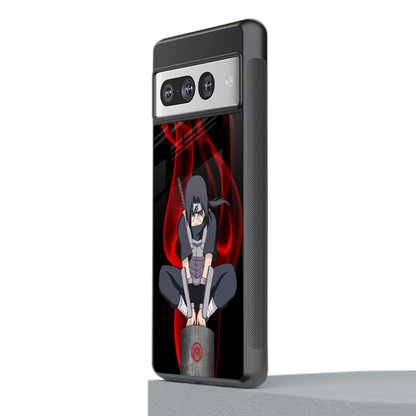 itachi uchiha back phone cover | glass case for google pixel 7 pro