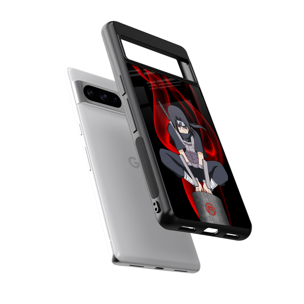 itachi uchiha back phone cover | glass case for google pixel 8 pro
