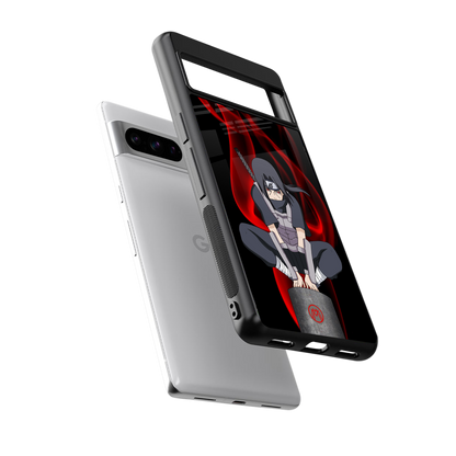 itachi uchiha back phone cover | glass case for google pixel 8 pro