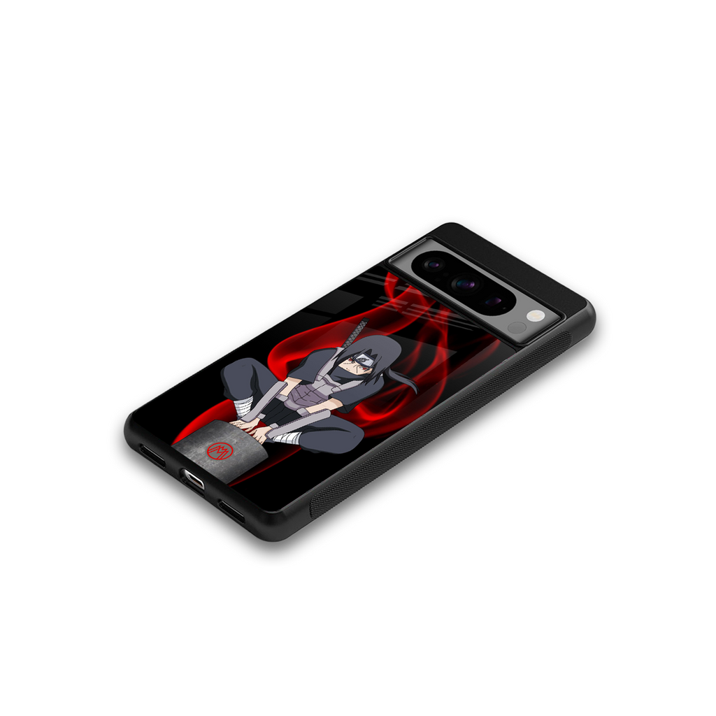 itachi uchiha back phone cover | glass case for google pixel 8 pro