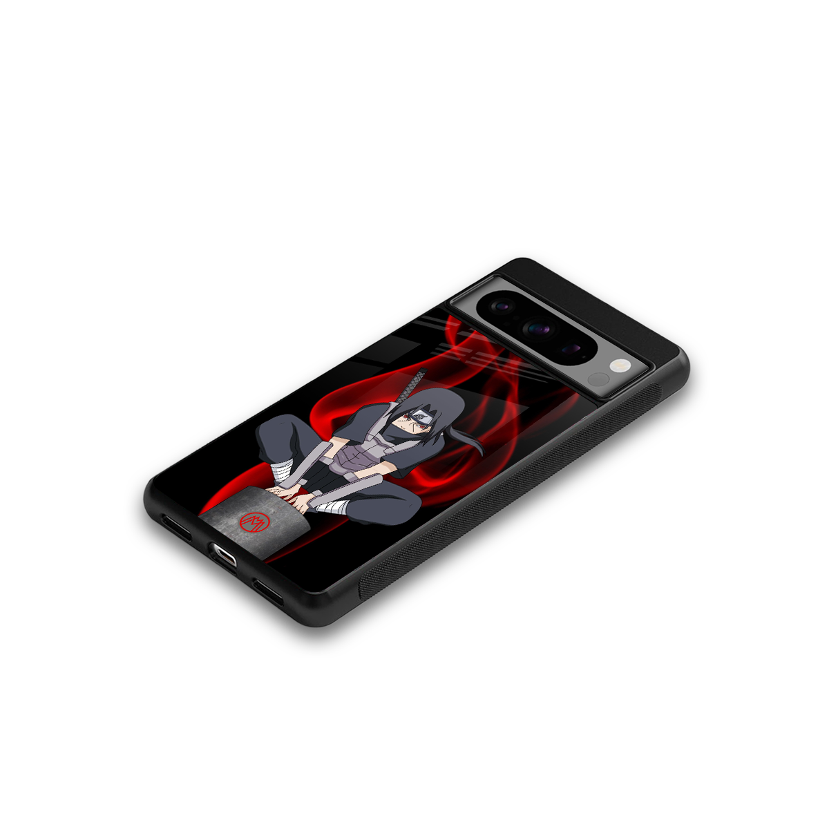 itachi uchiha back phone cover | glass case for google pixel 8 pro