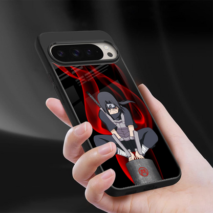 itachi uchiha back phone cover | glass case for google pixel 9 pro