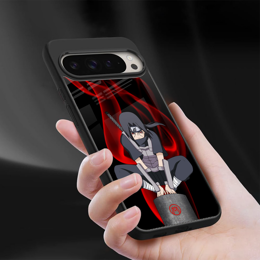 itachi uchiha back phone cover | glass case for google pixel 9 pro xl