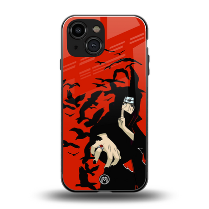 itachi uchiha red back phone cover | glass case for iphone 13 mini