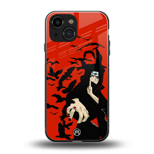itachi uchiha red back phone cover | glass case for iphone 13 mini