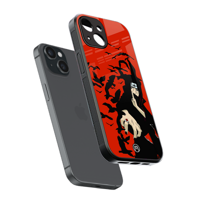 itachi uchiha red back phone cover | glass case for iphone 13 mini