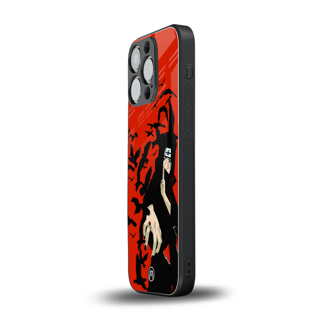 itachi uchiha red back phone cover | glass case for iphone 13 pro