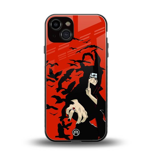 itachi uchiha red back phone cover | glass case for iphone 13