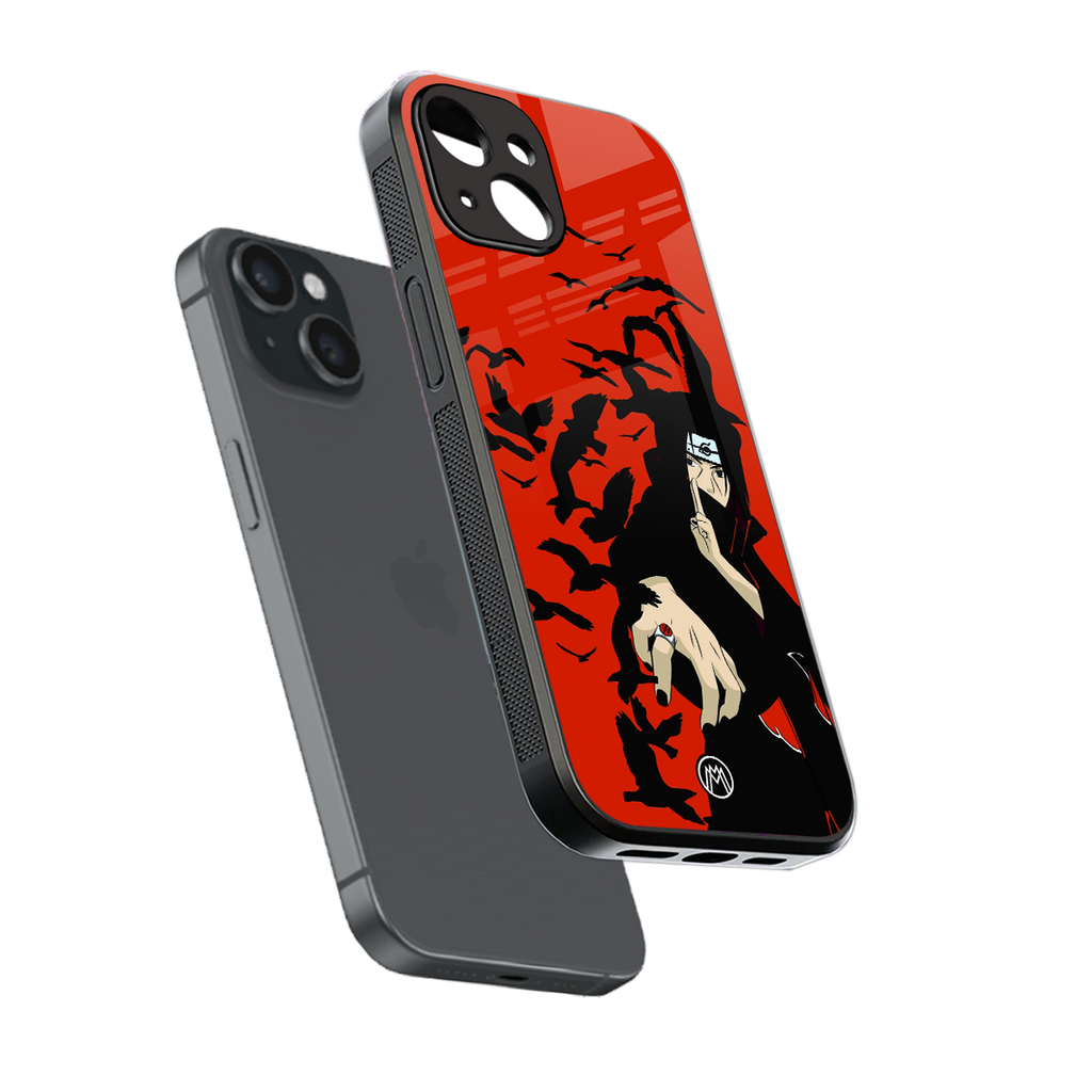 itachi uchiha red back phone cover | glass case for iphone 13