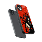 itachi uchiha red back phone cover | glass case for iphone 15 plus