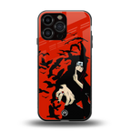 itachi uchiha red back phone cover | glass case for iphone 14 pro max