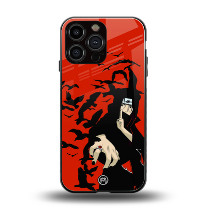 itachi uchiha red back phone cover | glass case for iphone 14 pro max