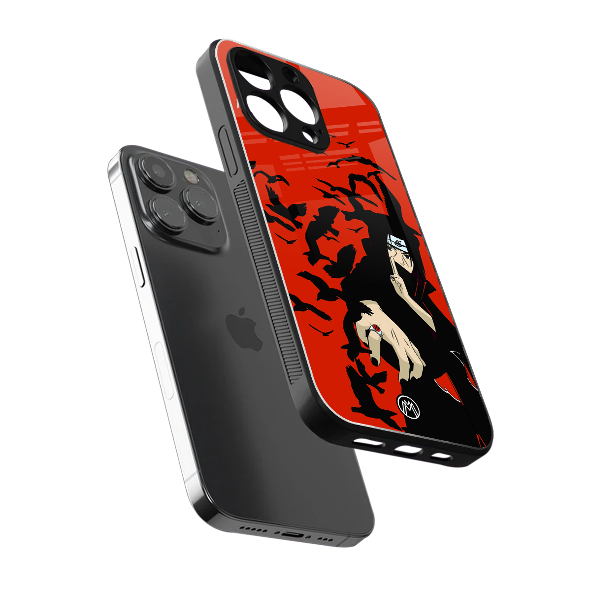 itachi uchiha red back phone cover | glass case for iphone 15 pro max