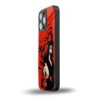 itachi uchiha red back phone cover | glass case for iphone 15 pro max