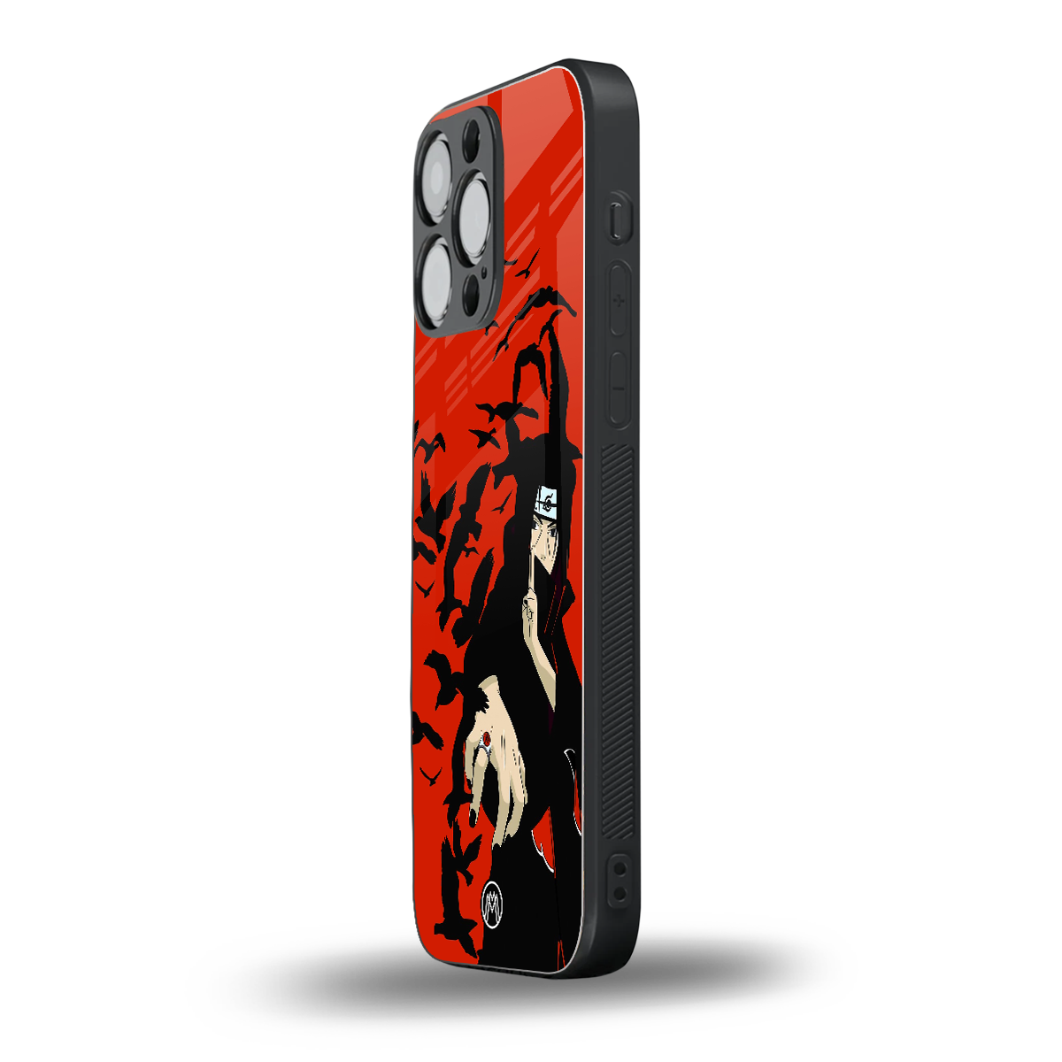 itachi uchiha red back phone cover | glass case for iphone 15 pro max