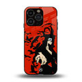 itachi uchiha red back phone cover | glass case for iphone 15 pro
