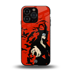 itachi uchiha red back phone cover | glass case for iphone 14 pro