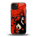 itachi uchiha red back phone cover | glass case for iphone 15