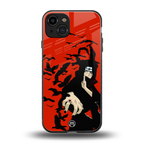 itachi uchiha red back phone cover | glass case for iphone 15