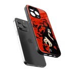 itachi uchiha red back phone cover | glass case for iphone 14 pro