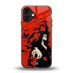 itachi uchiha red back phone cover | glass case for iphone 16 plus
