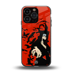 itachi uchiha red back phone cover | glass case for iphone 16 pro