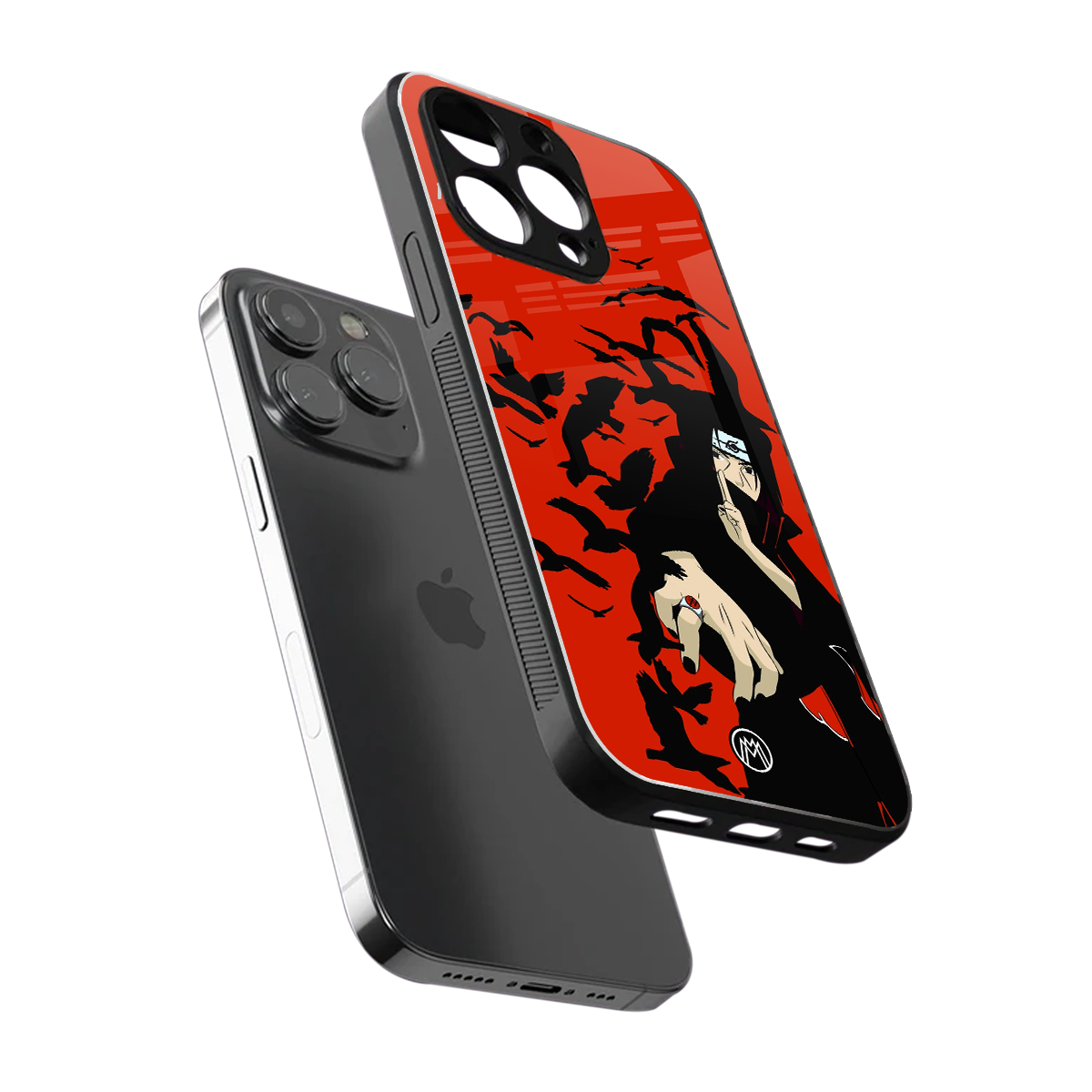 itachi uchiha red back phone cover | glass case for iphone 16 pro