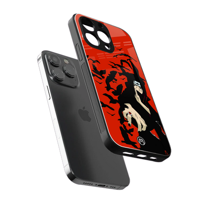 itachi uchiha red back phone cover | glass case for iphone 16 pro