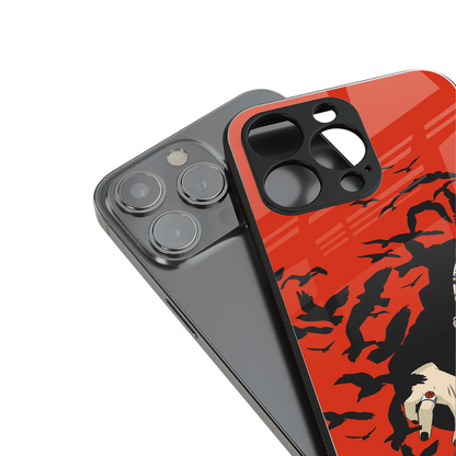 itachi uchiha red back phone cover | glass case for iphone 14 pro max