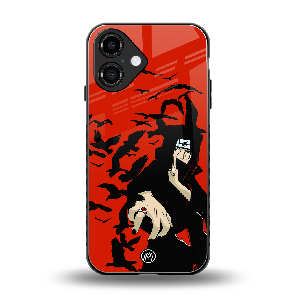 itachi uchiha red back phone cover | glass case for iphone 16