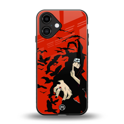 itachi uchiha red back phone cover | glass case for iphone 16