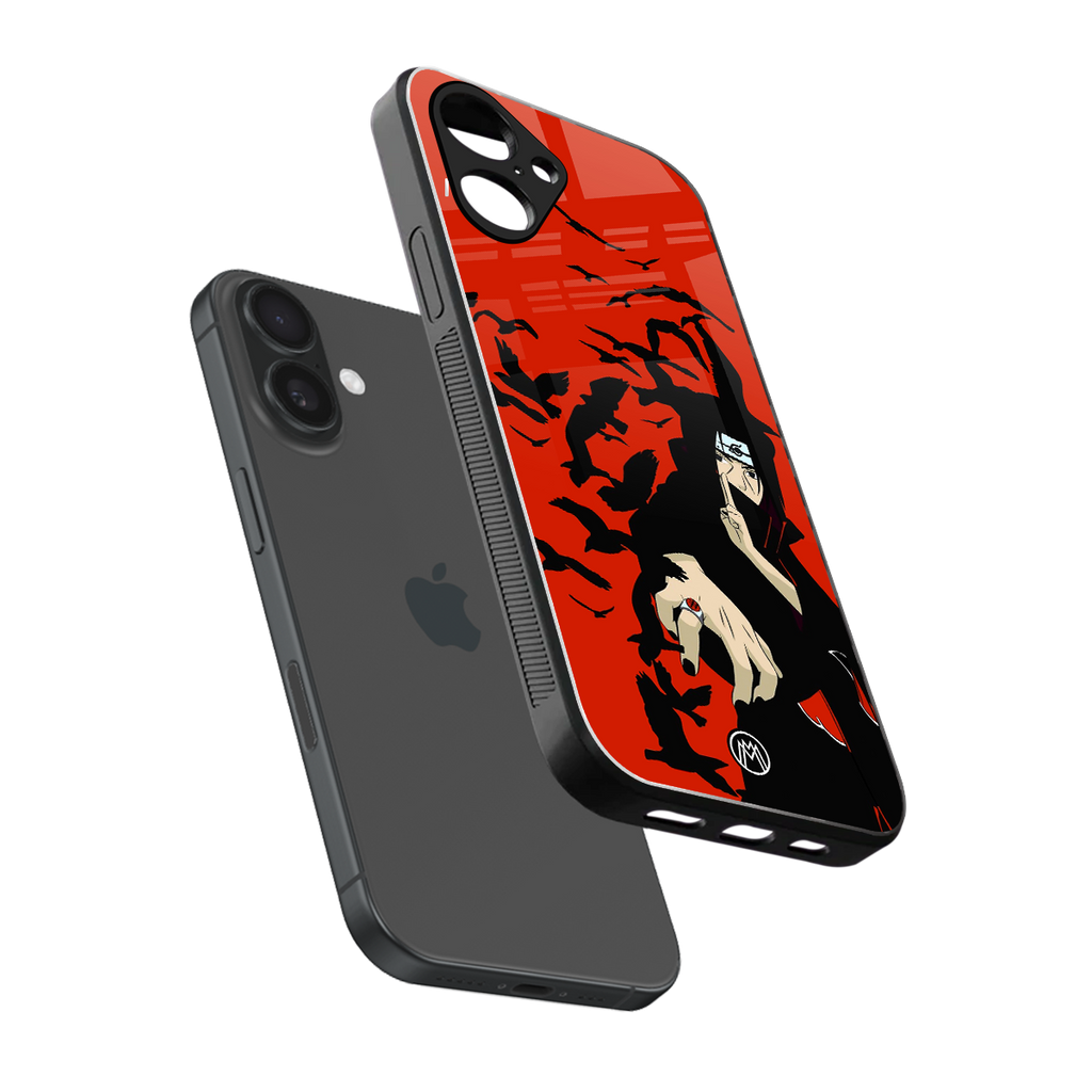 itachi uchiha red back phone cover | glass case for iphone 16