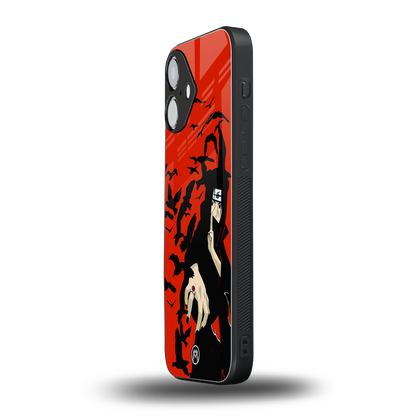 itachi uchiha red back phone cover | glass case for iphone 16