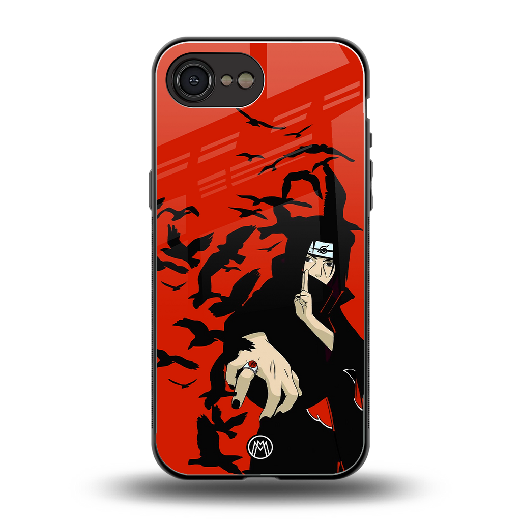itachi uchiha red back phone cover | glass case for iphone 16e