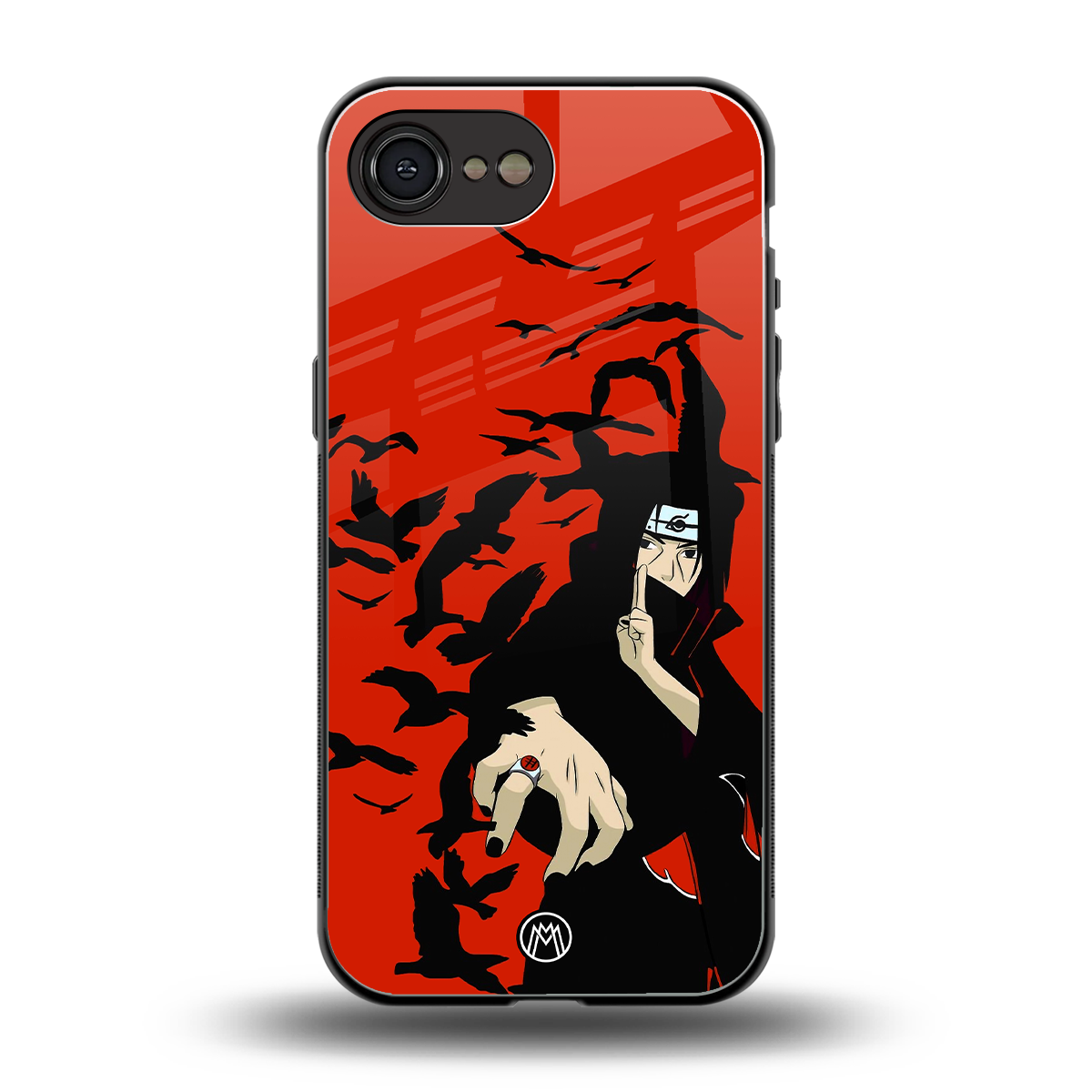 itachi uchiha red back phone cover | glass case for iphone 16e
