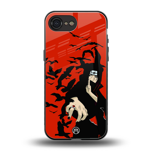 itachi uchiha red back phone cover | glass case for iphone 16e