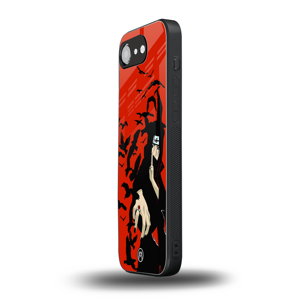 itachi uchiha red back phone cover | glass case for iphone 16e