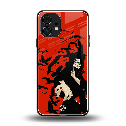 itachi uchiha red back phone cover | glass case for nothing phone 1