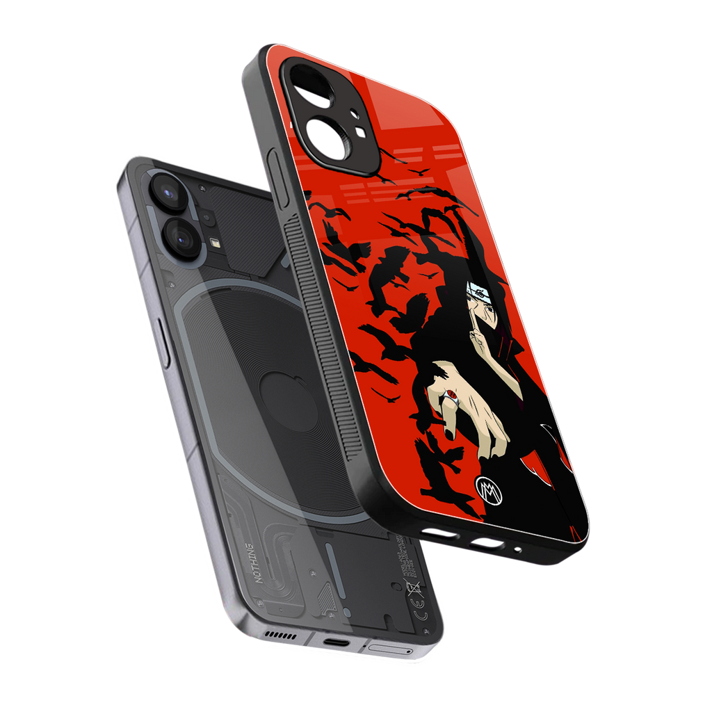 itachi uchiha red back phone cover | glass case for nothing phone 1