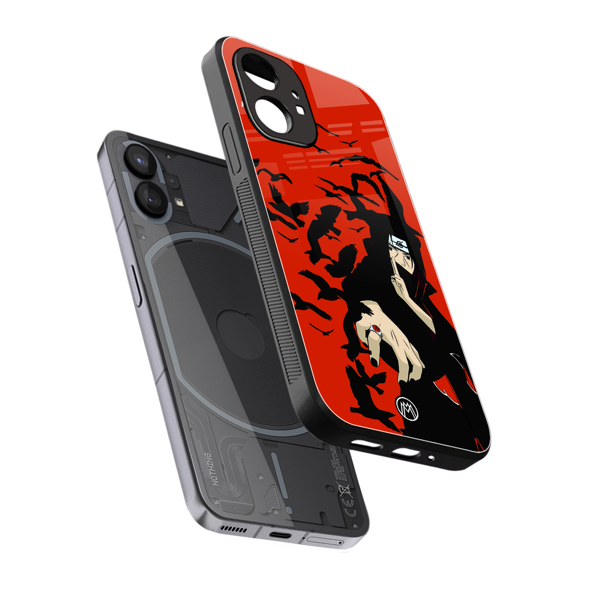 itachi uchiha red back phone cover | glass case for nothing phone 1