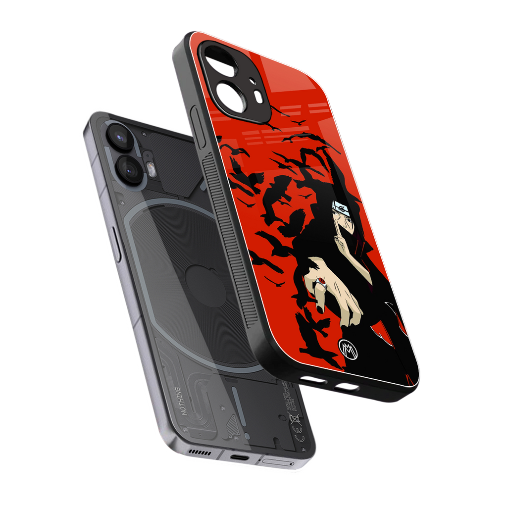 itachi uchiha red back phone cover | glass case for nothing phone 2