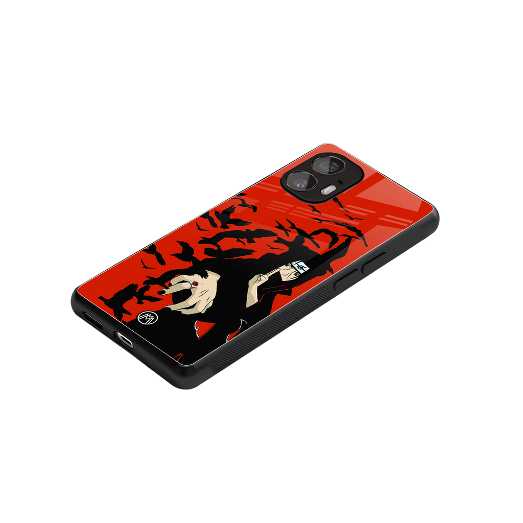 itachi uchiha red back phone cover | glass case for nothing phone 2