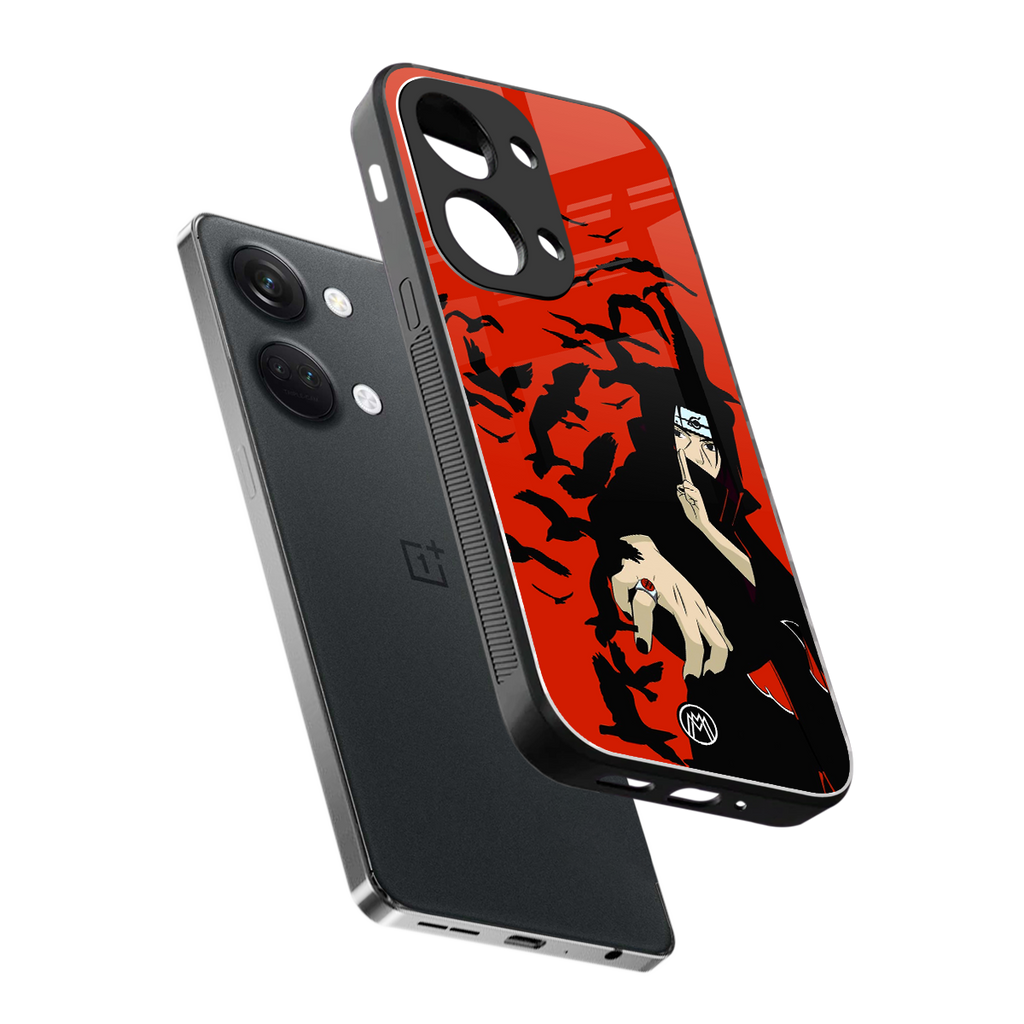itachi uchiha red back phone cover | glass case for oneplus nord 3