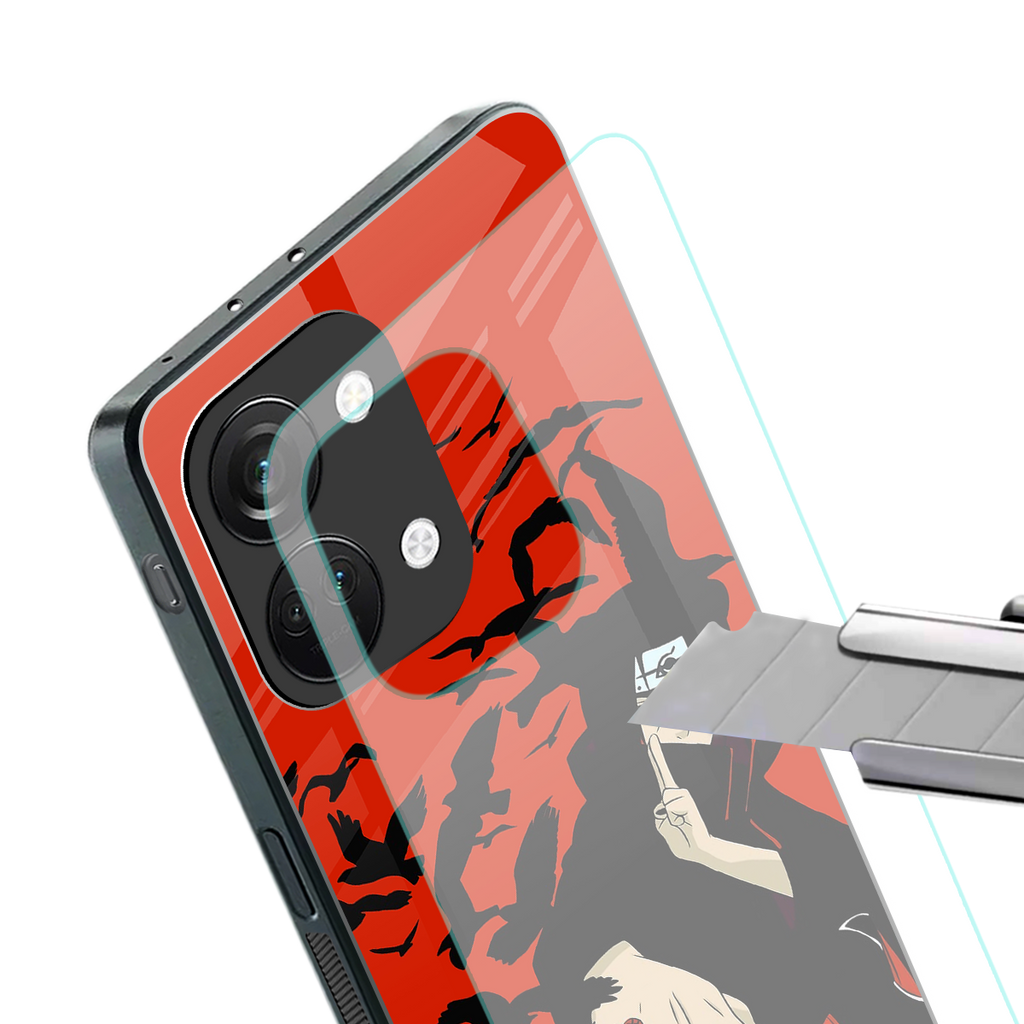 itachi uchiha red back phone cover | glass case for oneplus nord 3