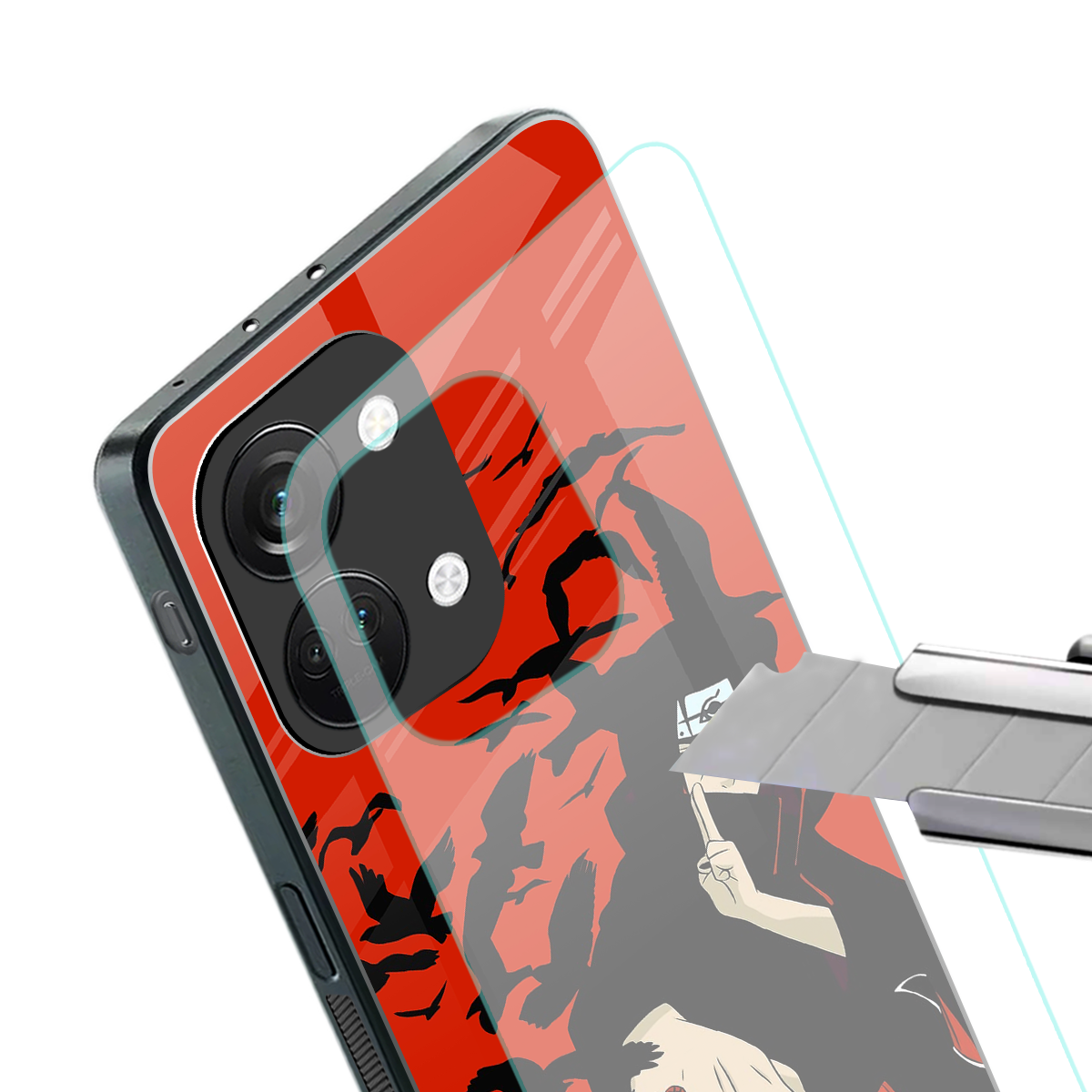 itachi uchiha red back phone cover | glass case for oneplus nord 3