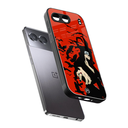 itachi uchiha red back phone cover | glass case for oneplus nord 4